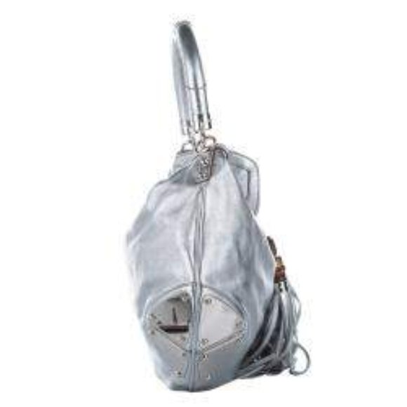 GUCCI Metallic Calfskin Large Indy Top Handle Hobo Silver - Picture 4 of 11